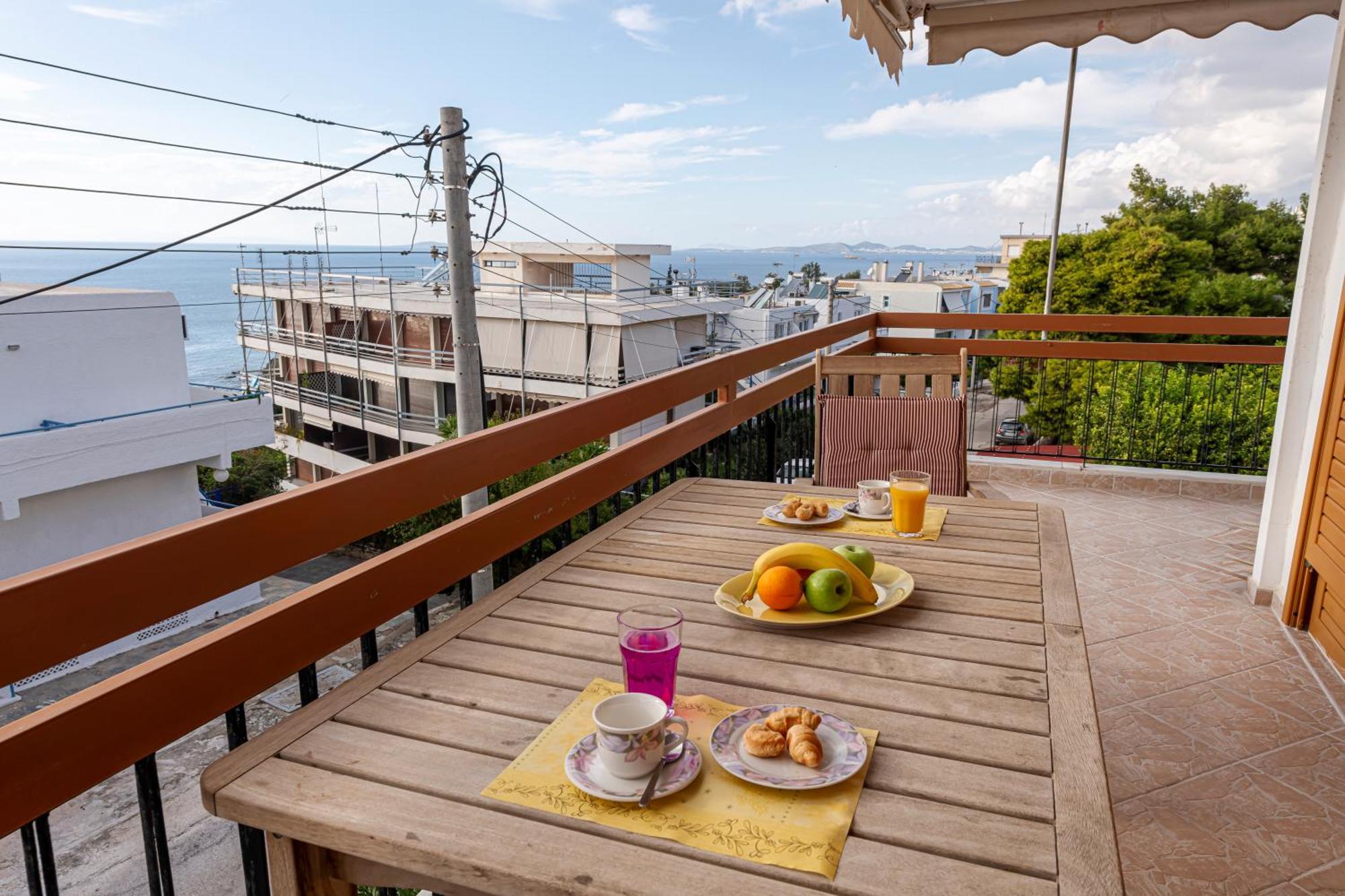 Sea View Apartment 100M From The Beach Saronida ภายนอก รูปภาพ