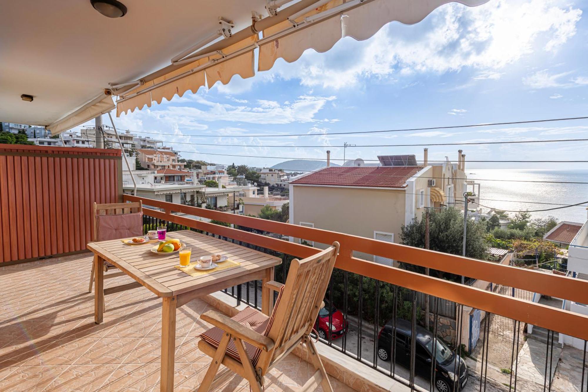 Sea View Apartment 100M From The Beach Saronida ภายนอก รูปภาพ